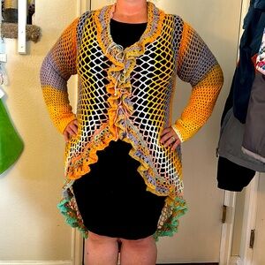 Pastel Colored Handmade Crocheted Mandala Sweater